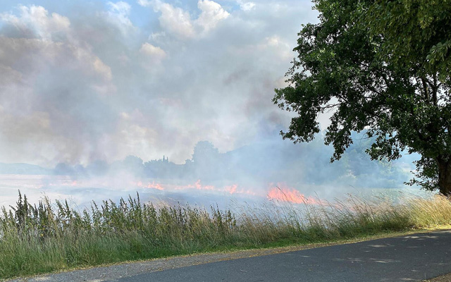 Brand in der Mainaue